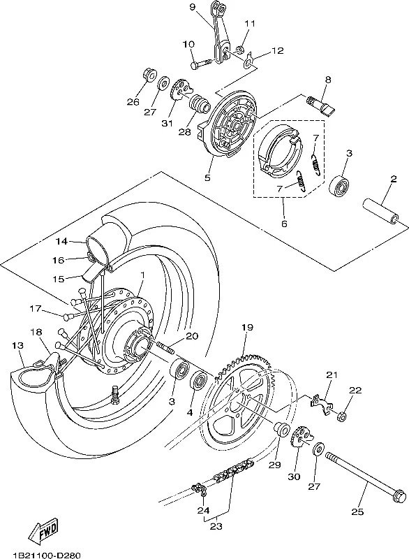 Yamaha Brake Camshaft 1