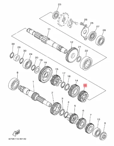 Yamaha Gear, 4Th Wheel (26T) 1