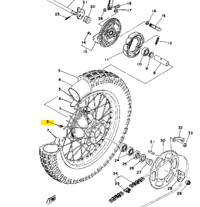 Yamaha Rear Spoke Set 1