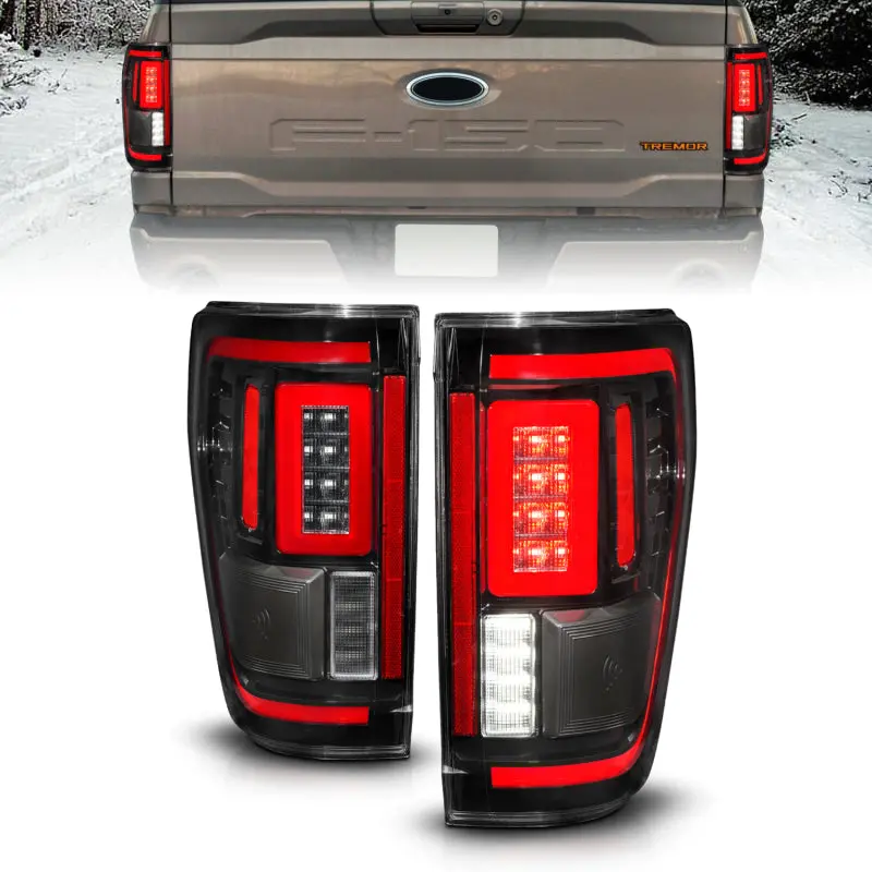 Anzo Led Sequential Taillights For 2021–2023 Ford F-150 – Blis-Compatible, Black Housing (Halogen-Fit Only) 1