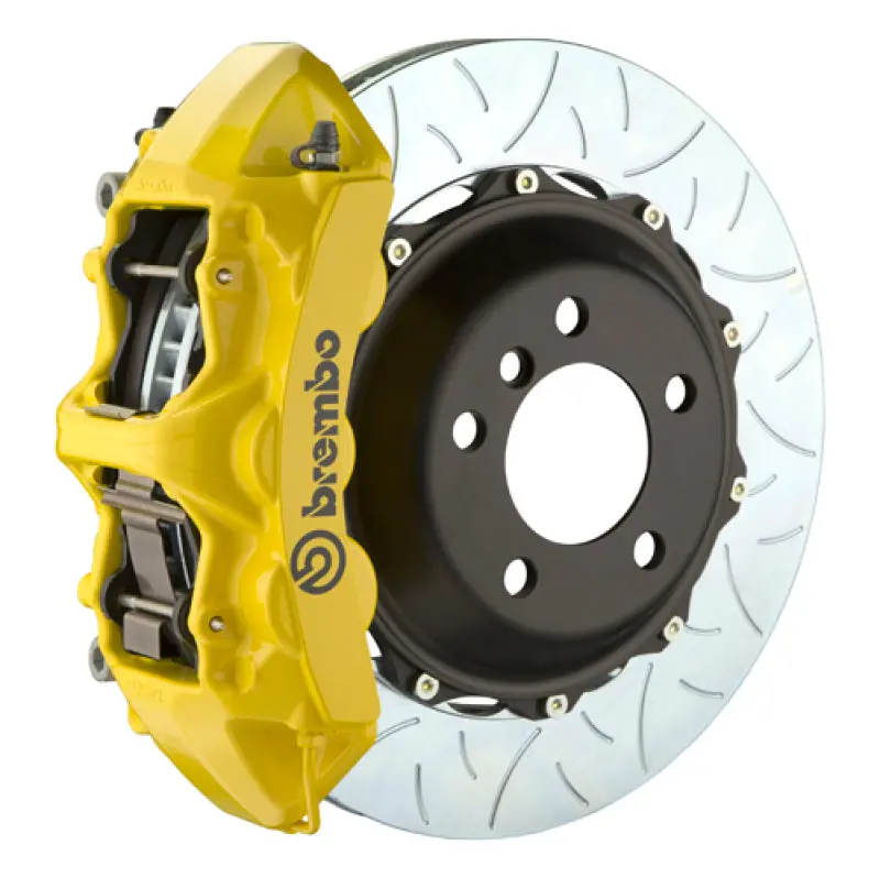 Brembo 15-23 Mustang Front Gt Bbk 6 Piston Cast 380X34 2Pc Rotor Slotted Type3- Yellow 1