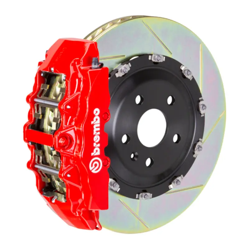 Brembo 22+ Golf R/22+ S3 Front Gt Bbk 6 Piston Cast 380X34 2Pc Rotor Slotted Type1-Red 1