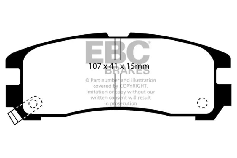 Ebc Greenstuff Rear Brake Pads For 1995–1999 Chrysler Sebring Coupe (2.0L) 1