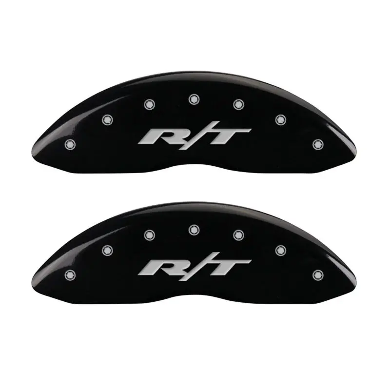 Mgp Engraved 4-Piston Caliper Covers – Front & Rear, Rt Black With Silver Accent 1