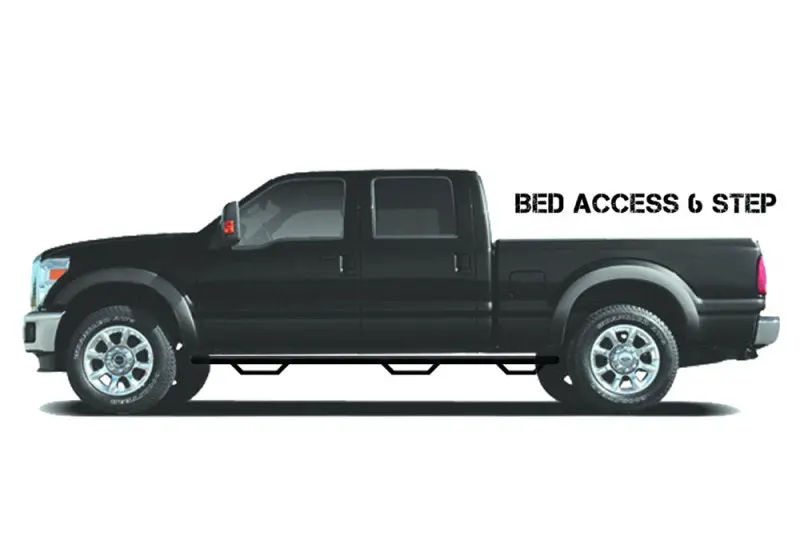 N-Fab Nerf Step 01-06 Chevy-Gmc 1500/2500/3500 Crew Cab 8Ft Bed - Gloss Black - Bed Access - 3In 1