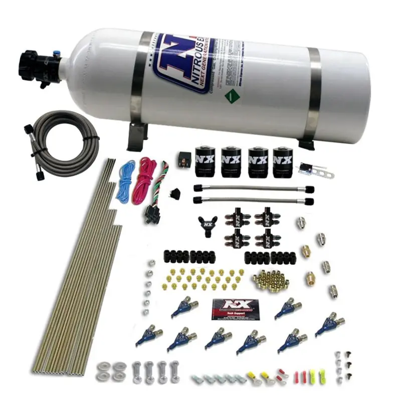 Nitrous Express Piranha Direct Port Nitrous System – 8-Cylinder, 4-Solenoid Kit (200–500 Hp) With 15Lb Bottle 1