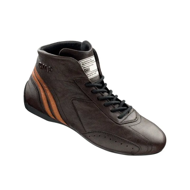 Omp Carrera Low Racing Boots — Fia 8856-2018 Certified, Dark Brown, Size 46 1