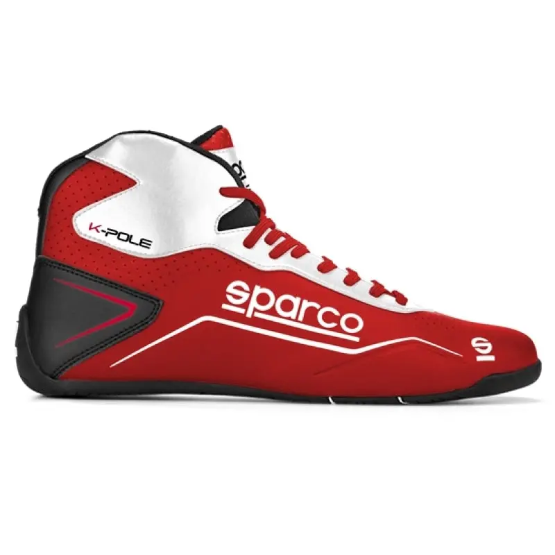 Sparco K-Pole Racing Shoe – Size 44, Red/White Design 1