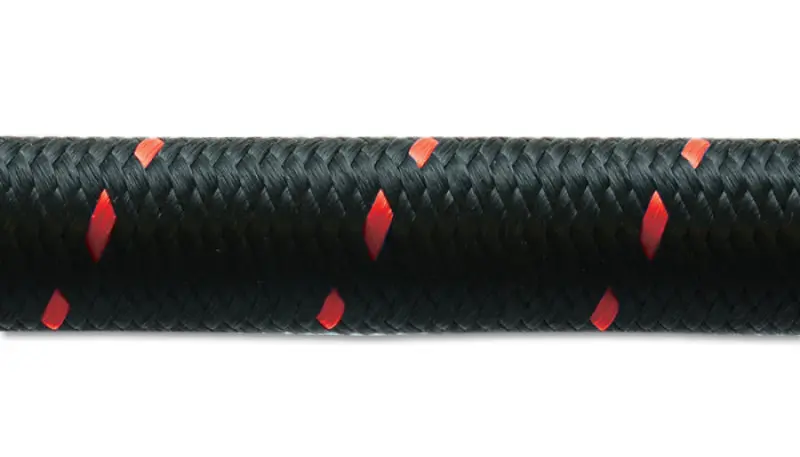 Vibrant Two-Tone Black-And-Red Nylon-Braided Flexible Hose — –4 An, 5-Foot Roll 1