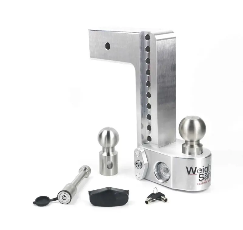 Weigh Safe Adjustable Drop Hitch With Integrated Scale – 10" Drop, 3" Shank, 10K/21K Capacity 1