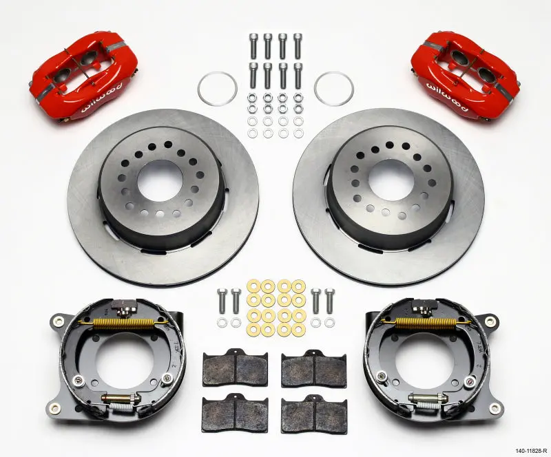 Wilwood Forged Dynalite Power Steering Park Brake Kit – Red Finish For Classic Impala & Corvette 1