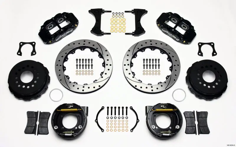 Wilwood Narrow Superlite 4R Rear Parking Brake Kit – 12.88In Drilled Rotor, Fits 1958–1964 Oldsmobile/Pontiac Axles (2.81In Offset) 1
