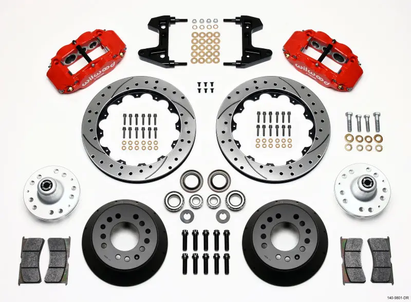 Wilwood Narrow Superlite 6R Front Hub Kit – 12.88In Drilled Rotor, Red Finish (Pinto/Mustang Ii Spindle Only) 1